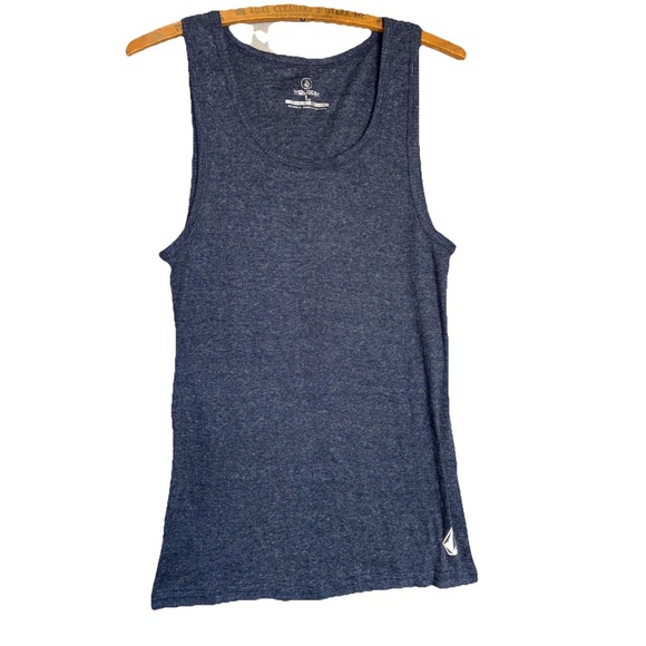 Volcom Womens Large Ribbed Tank Top Logo Stretchy Grunge Casual Buttery Soft! - Picture 1 of 6